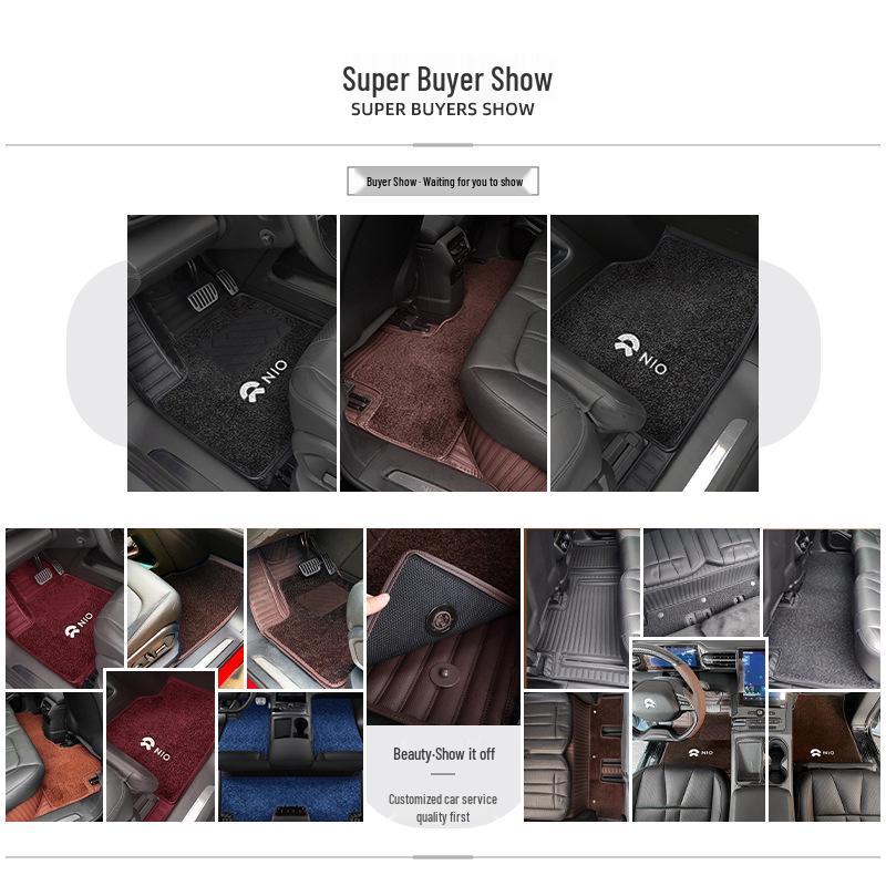 NIO ES6, ES8, EC6, ET7, ET5 Car Floor Mats - Full Surround Genuine Leather for Six or Seven-Seaters