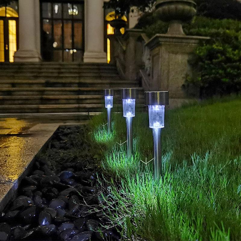 2/8/15PCS Stainless Steel Solar Garden Light Outdoor Solar Powered Lamp Lanter Waterproof Landscape Lighting Yard Lawn Decoration