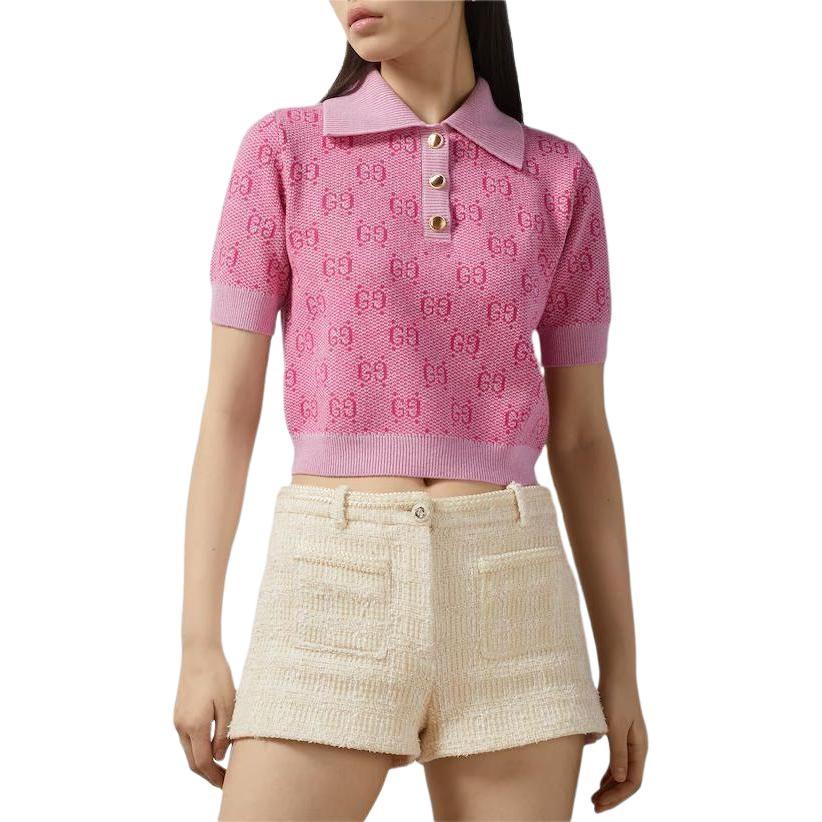 GUCCI Jacquard Polo 'Pink' 773631-XKDK5-5152