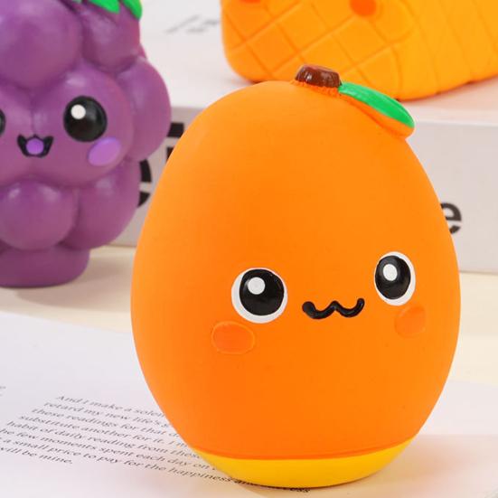 Squeaky Fruit Dog Toy Latex Dog Chew Toy Cute Fruit Shape Puppy Teething Toy for Small Medium Dogs Teeth Cleaning