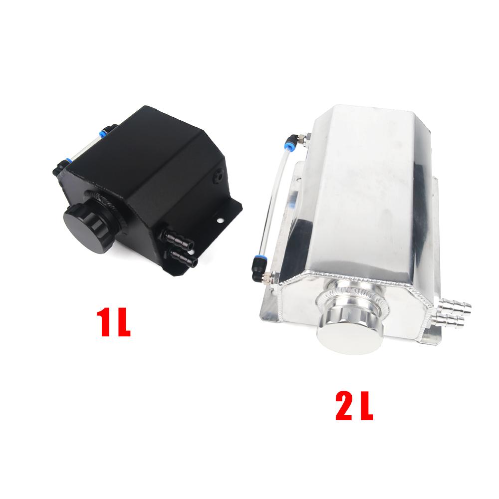Universal 1L/2L Aluminum Oil Catch Can Reservoir Tank Engine Coolant Radiator Overflow Oil Fuel Tank With Drain Plug Breather