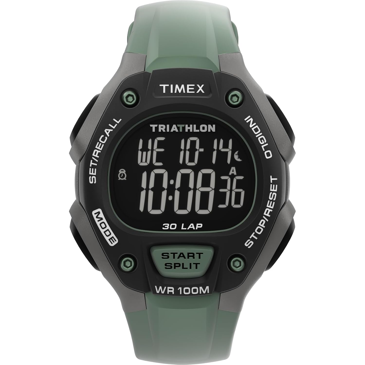 TIMEX Unisex Wristwatch Triathlon Classic TW5M67300 Quartz 10 Atmospheres Water Resistant Plastic Digital Dial Resin