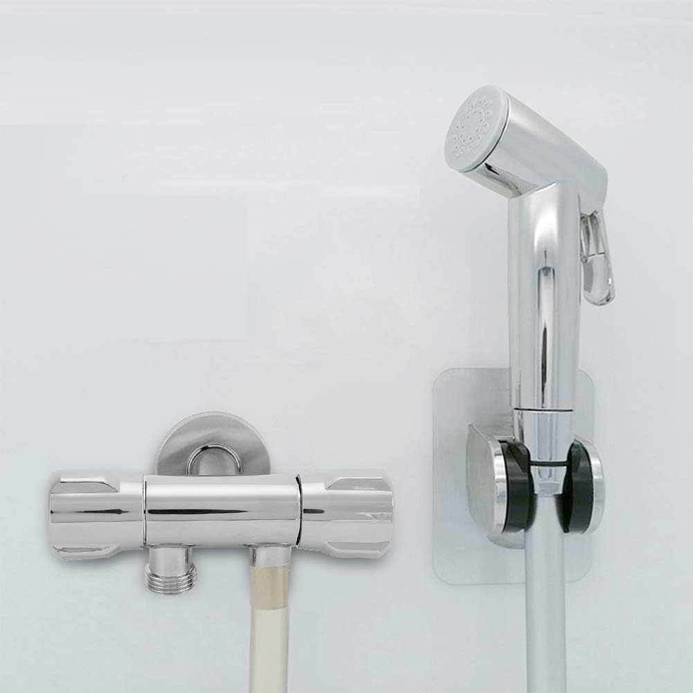 ViaGasaFamido Double Switch Outlet Angle Valve Toilet Bidet Shower Faucet Bathroom Accessories Outlet Angle Valve G1/2 Copper with Double Outlet Shut