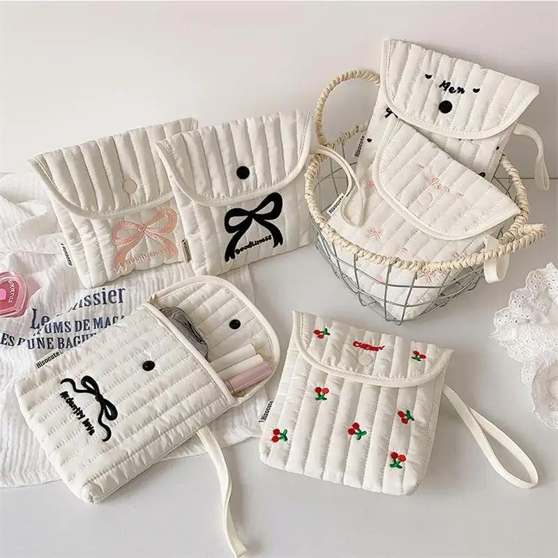 Portable Sanitary Napkin Bag | Cute Cherry (Large Capacity Hand-held Cosmetic Organizer Gift)