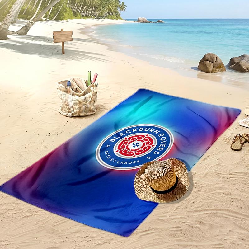 Blackburn Rovers Fußball Print Strandtuch, Großes Weiches Schnelltrocknendes Handtuch für Strand Camping Schwimmen