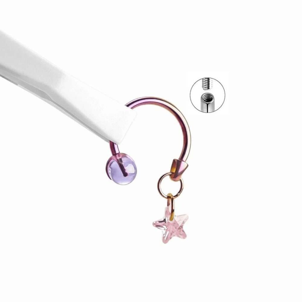 Internal Thread Titanium Septum Barbell ASTM F136 Titanium Gradient Piercing Jewelry Y2K Aesthetic Style 4