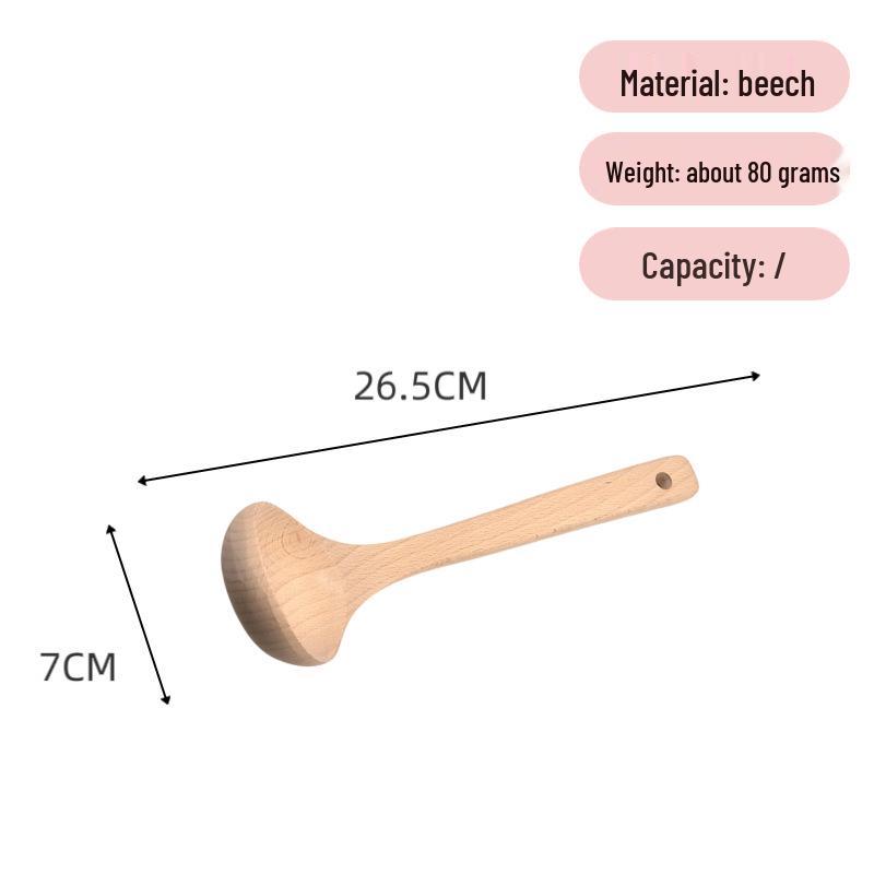 Japanese Beech Wood Spatula: Unpainted, Unwaxed, Non-stick, Long Handle