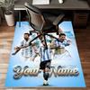 M-Messi Design Area Rug Personalized Name- Non-Slip, Soft & Cozy Floor Mat for Living Room, Office - Indoor/Outdoor Carpet