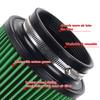 RASTP-3" 3.5" 4" Race Car High Flow Cold Air Intake Air Filter Three Sizes Conical Washable Air Filters 10.6" Tall OFI141