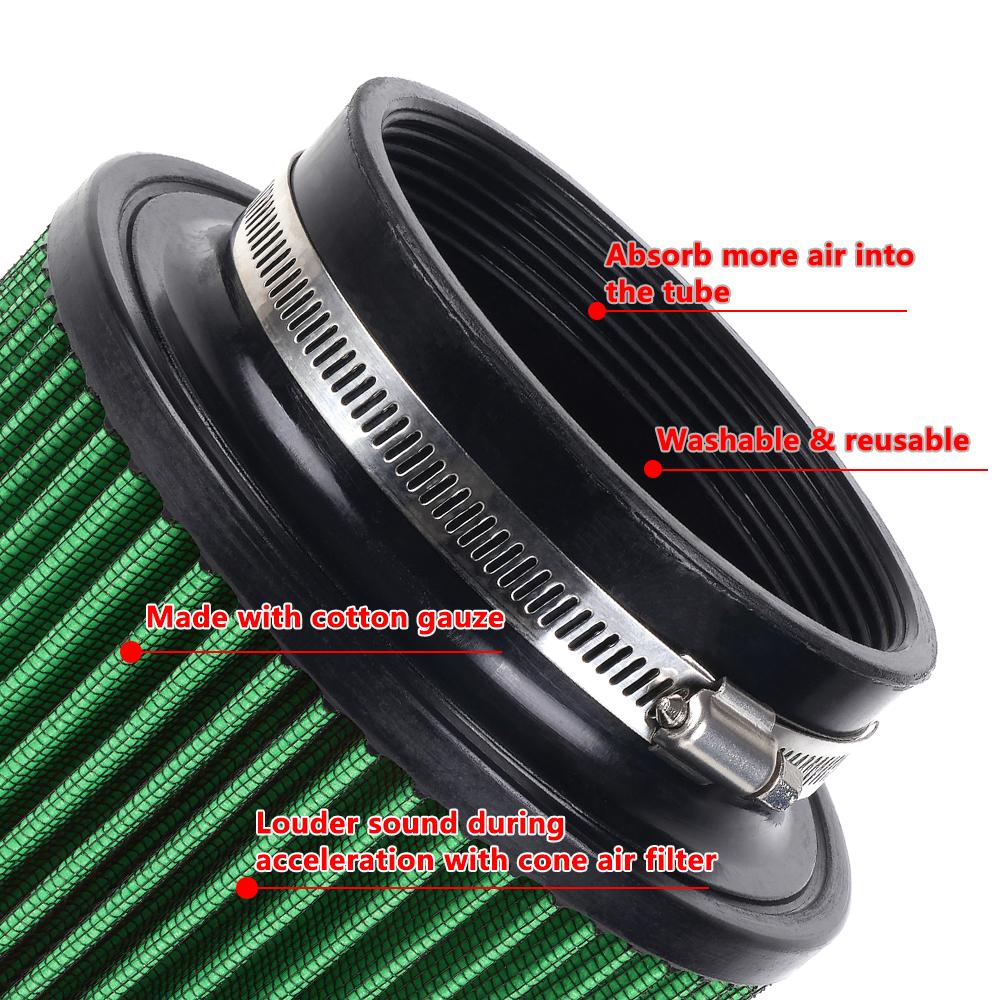 RASTP-3" 3.5" 4" Race Car High Flow Cold Air Intake Air Filter Three Sizes Conical Washable Air Filters 10.6" Tall OFI141