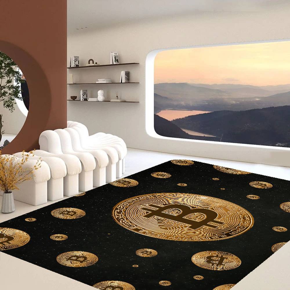 B-Bitcoin LOGO Door Mat Washable Non-Slip Living Room Sofa Chairs Area Mat Kitchen Doormat Area Rug
