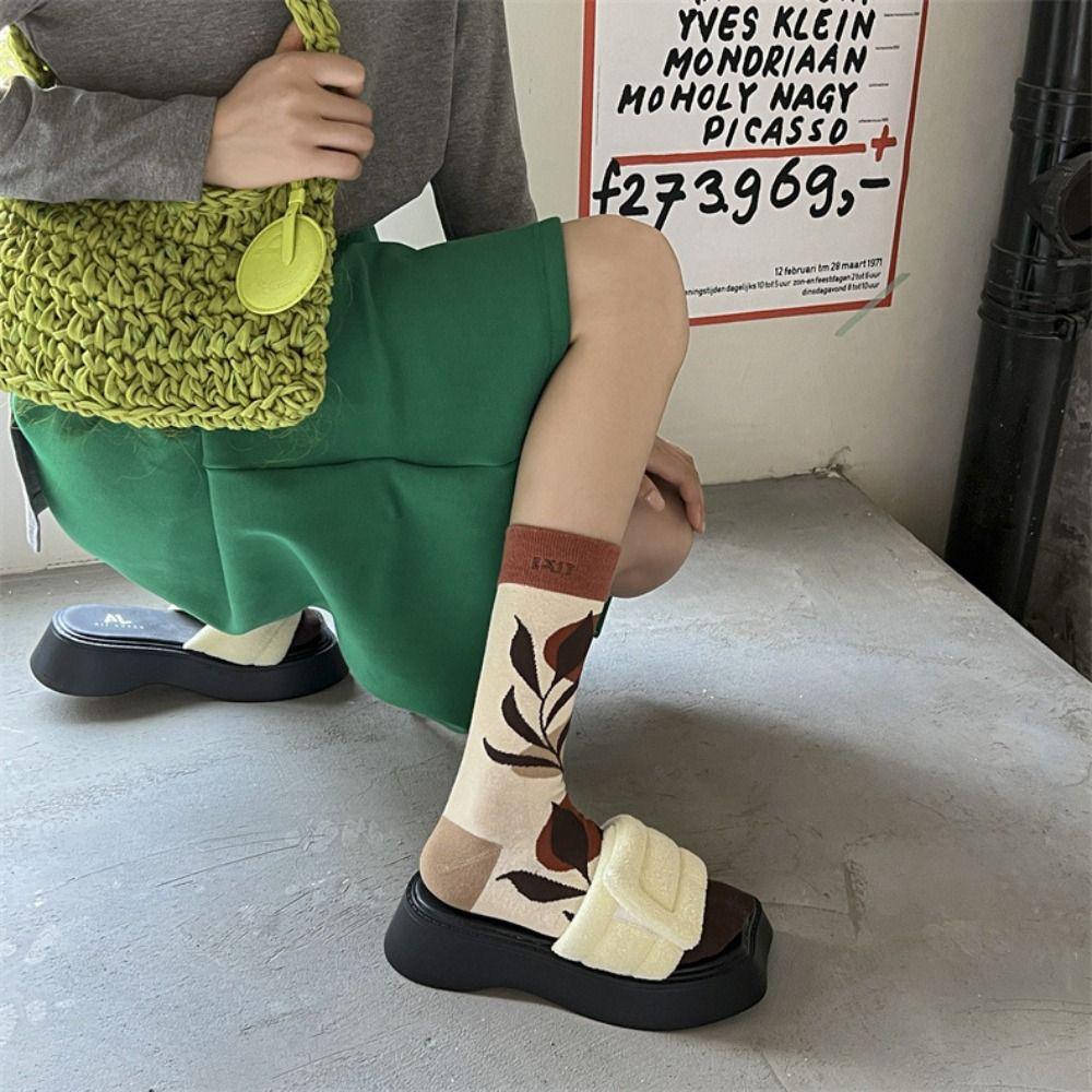 Meias de Algodão Elasticidade Grafite Personalidade Maré Meias Moda Meias de Cano Médio Esportes