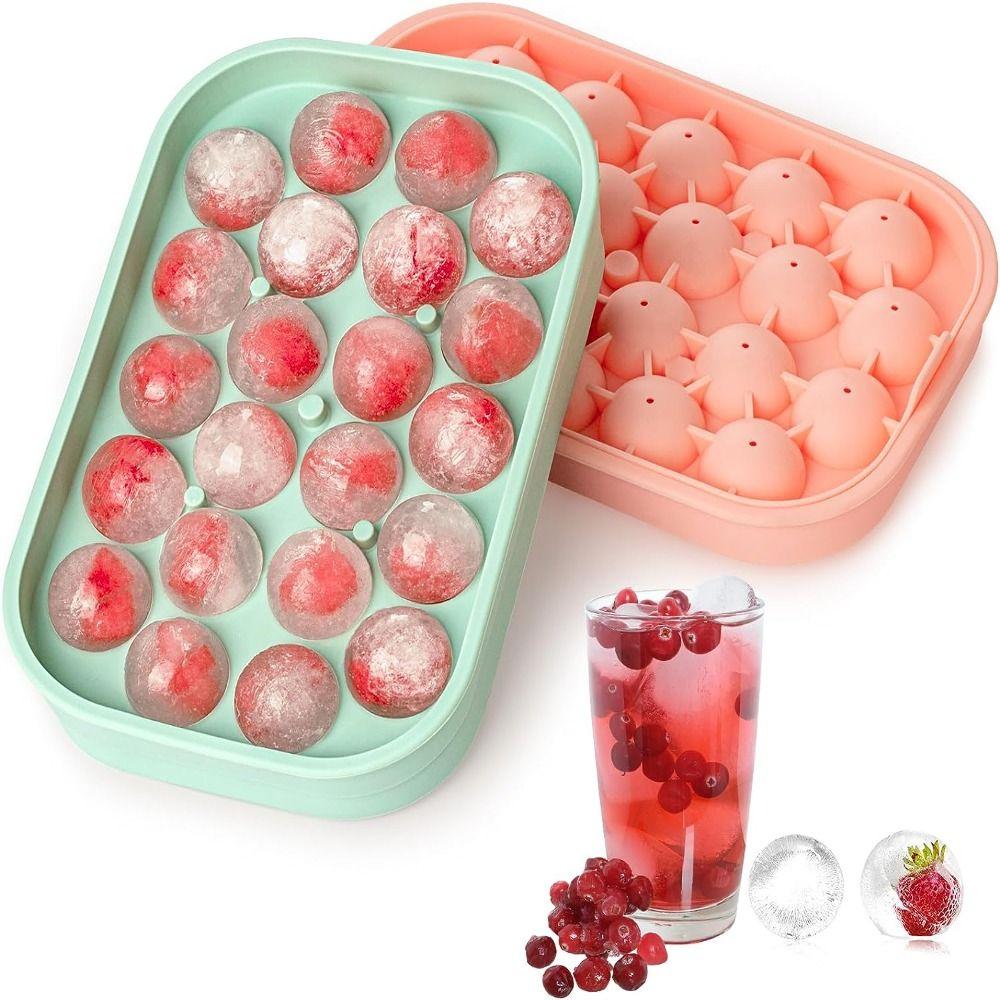 

2pcs 7.8*5.1 Inch Household Ice Box Green/Pink Handy Home Ice Making Tool Ice Tray Molds Kitchen