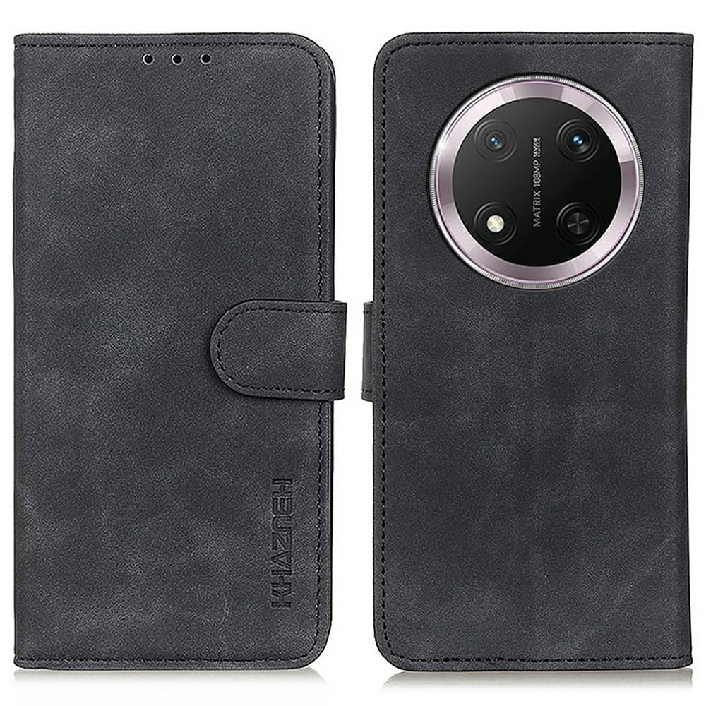 

KHAZNEH For Honor Magic7 Lite 5G/X9c 5G/X60 Pro 5G Case PU Leather Retro Texture Phone Cover Black
