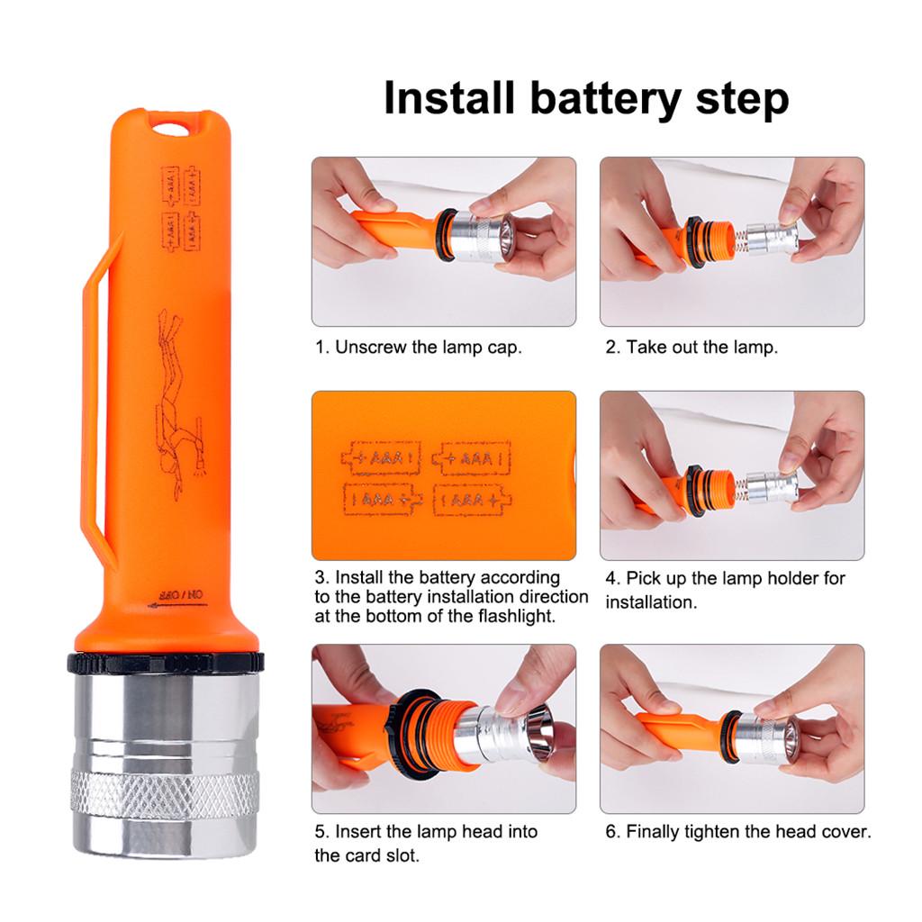 NEW LED  Three-Mode Daylight Diving Waterproof Outdoor Flashlight Light