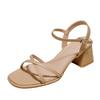 Summer Backless Chunky Heel Sandals for Women – Cross and Single Strap Open Toe with Soft Thick Sole.