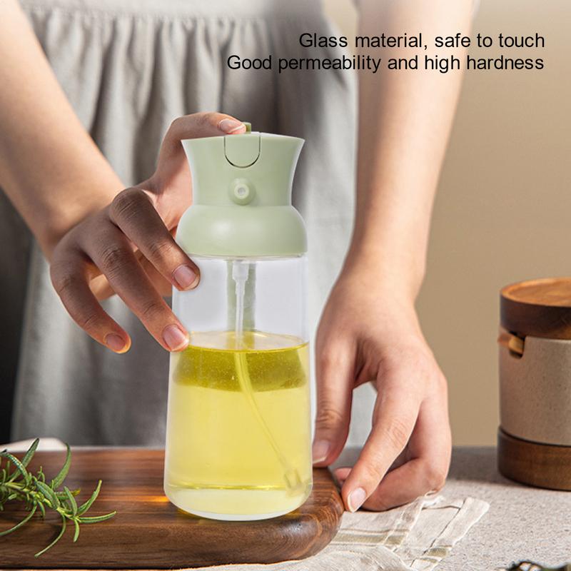 Sticlă Spray Ulei 2-în-1 Sticlă Dozator Ulei de Măsline Pentru Bucătărie 550ml Sticlă Ulei Pulverizator Ulei Grad Alimentar Pentru Air Fryer BBQ