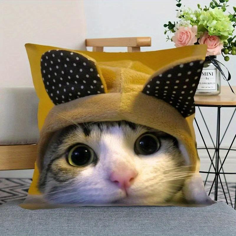 Home Decor Cute Kitten Prints for Cozy Home Decor Pattern Cushion Cover Suitable for Sofa Bedroom Car Pillow Cover