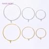 15mm-40mm18K Gold Plated Round Hoop Earrings,For Women Fashion Jewelry,Brass Big Circle Ear Wire Hoops,DIY Jewelry Making Craft