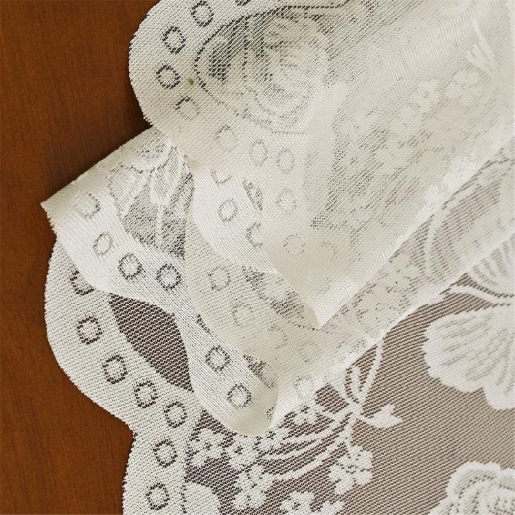 Lace Window Panel Blackouts Lace Curtain Flower Embroidered Sheer Curtain Ready To Use For Instantly Room Upgrades