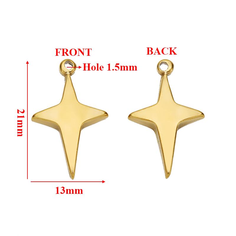 5pcs Stainless Steel Heart Charms Star Moon Pendants for DIY Women Fashion Jewelry Sweater Chains Necklaces Findings Supplies