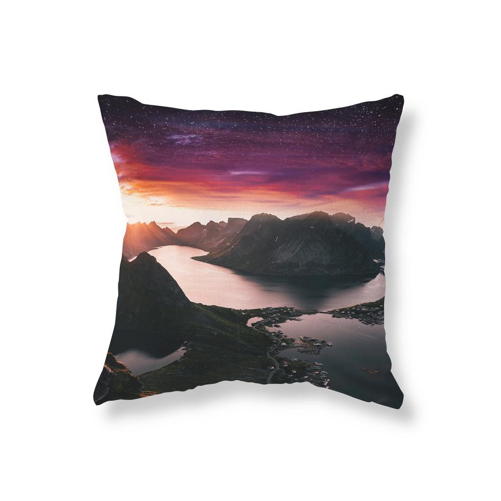 Natural Landscape Starry Sky Landscape Pillow Cover Sofa Decorative Pillow Cover Chair Cushion Cover Room Home Decoration