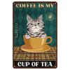 Funny Cat Retro Poster, Aluminum Metal Wall Decor 20x30cm