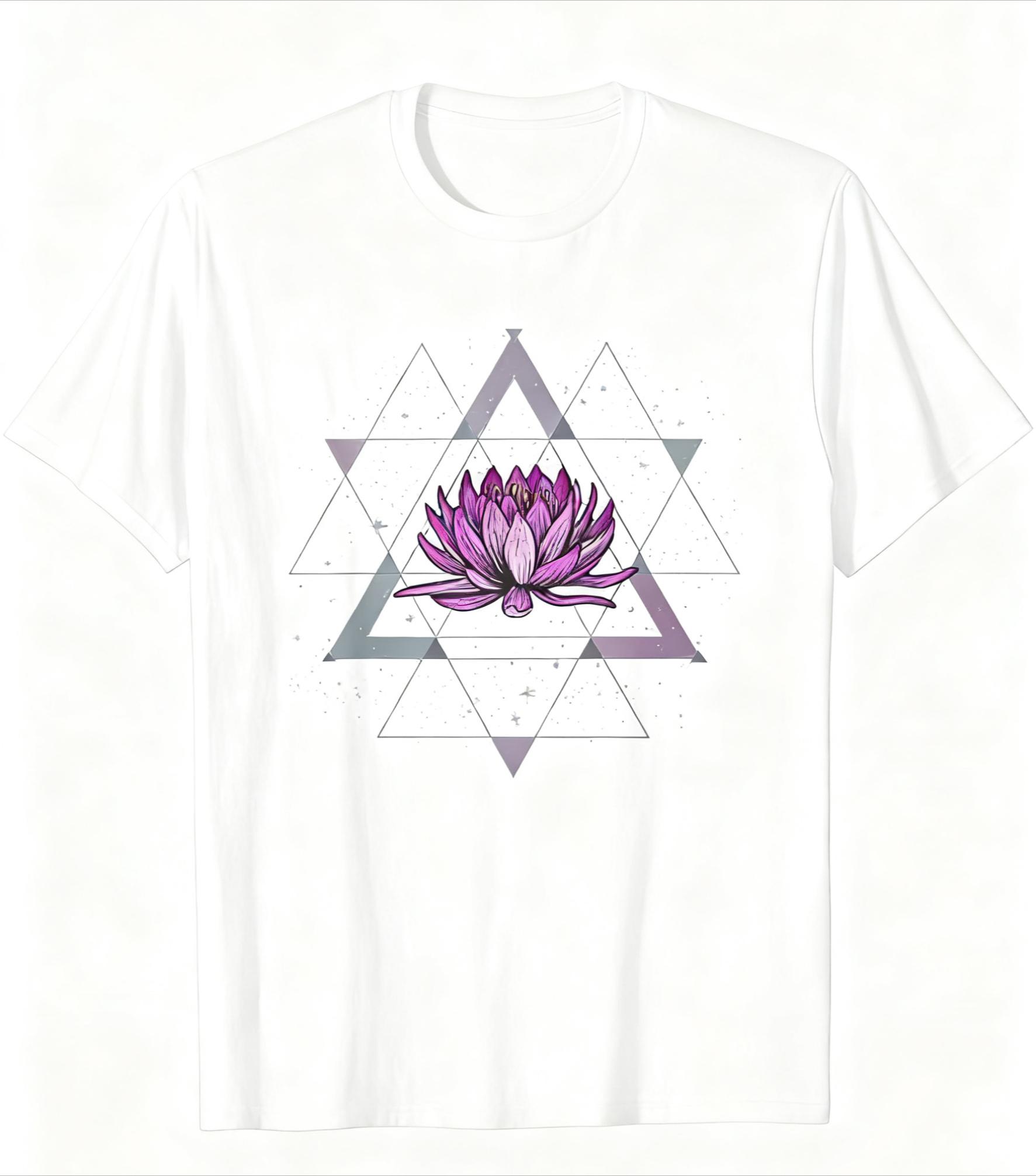 

Мистический Лотос Геометрическая Футболка Духовная Графическая Футболка для Медитации Любителей Мистики Йога Медитация Сакральная Унисекс Футболка 3XL
