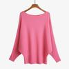 Autumn Batwing Long Sleeve Knitted Sweater Casual Slash Neck Solid Warm Pullover Fashion 18 Colors Loose Jumpers Tops