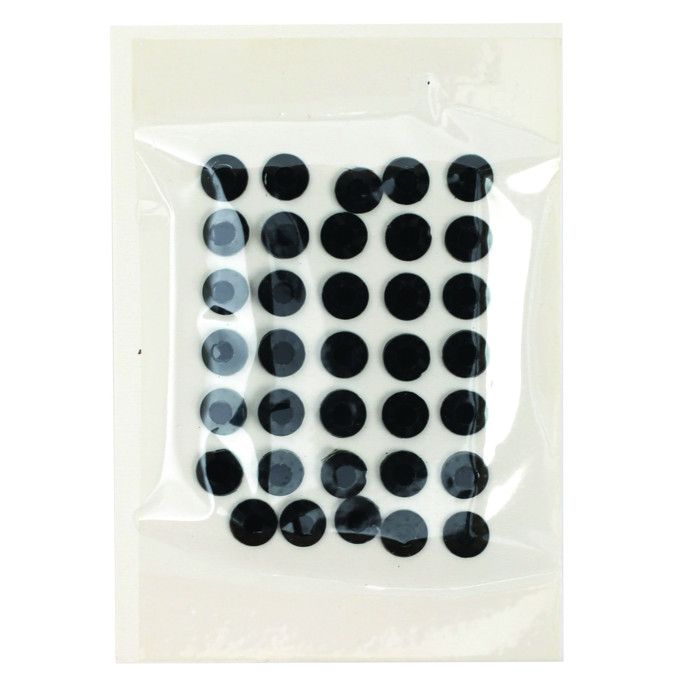 Strass thermocollant tissu Ø 6mm Noir 35 pièces