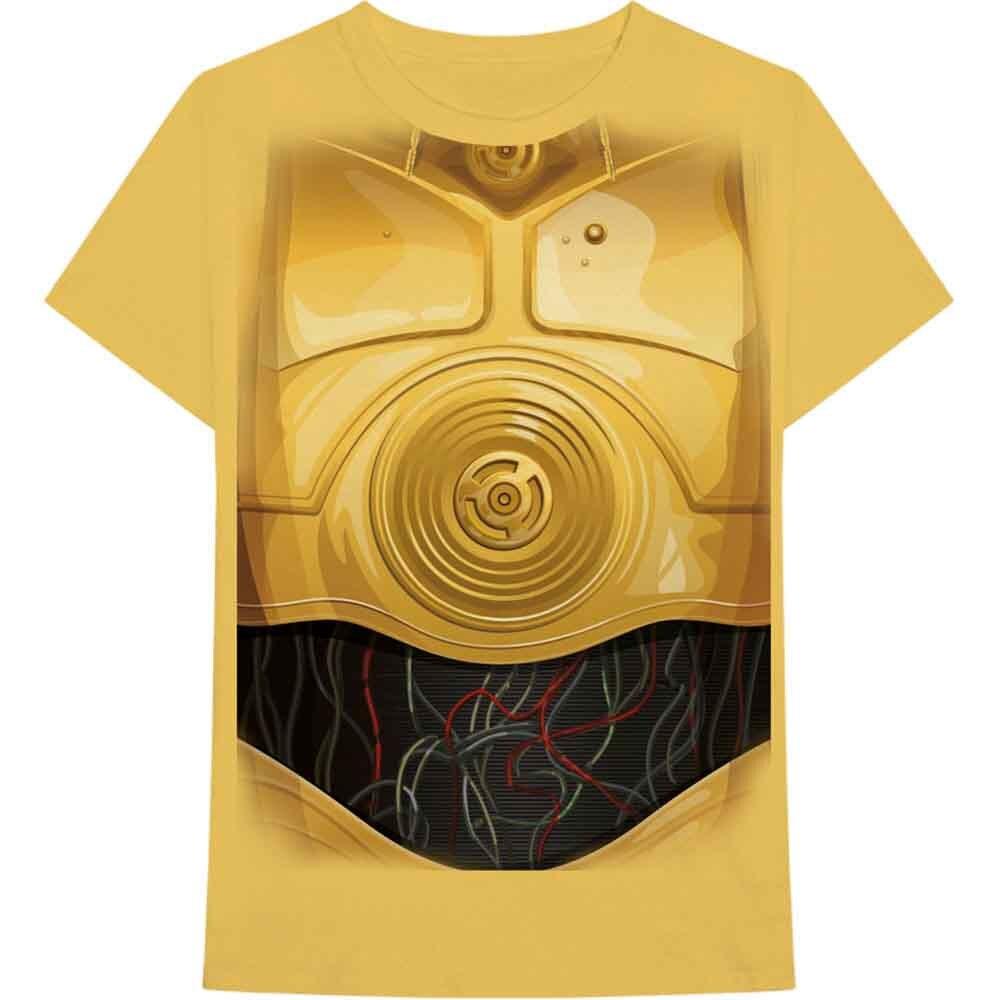Star Wars C-3PO Chest T-Shirt Yellow New Unisex T-Shirt S