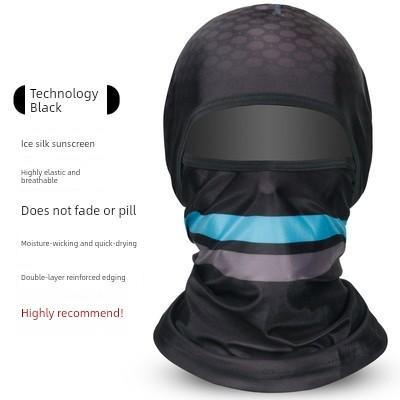 Sun Protection Mask for Men, Ice Silk Headscarf, Cycling Neck Gaiter, Neck Protector, Summer Fishing Full-Face Cover, Face Mask