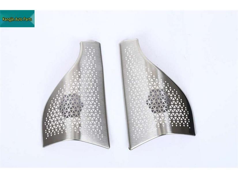 Dustproof Speaker Covers for 2025 Aion V Tyrannosaurus Rex Front Door Panels - Silver Stainless Steel Interior Modifications