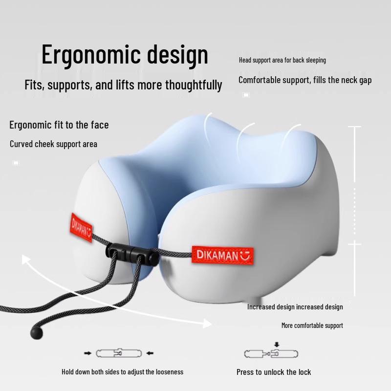 Portable U-shaped Memory Foam Neck Support Pillow for Travel and Long Trips