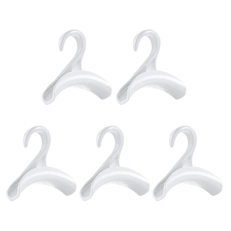 5pcs Widen Plastics Hanger Connection Hook Stackable Space Saving Storage Multifunctional Bag And Hat Hanging Rack