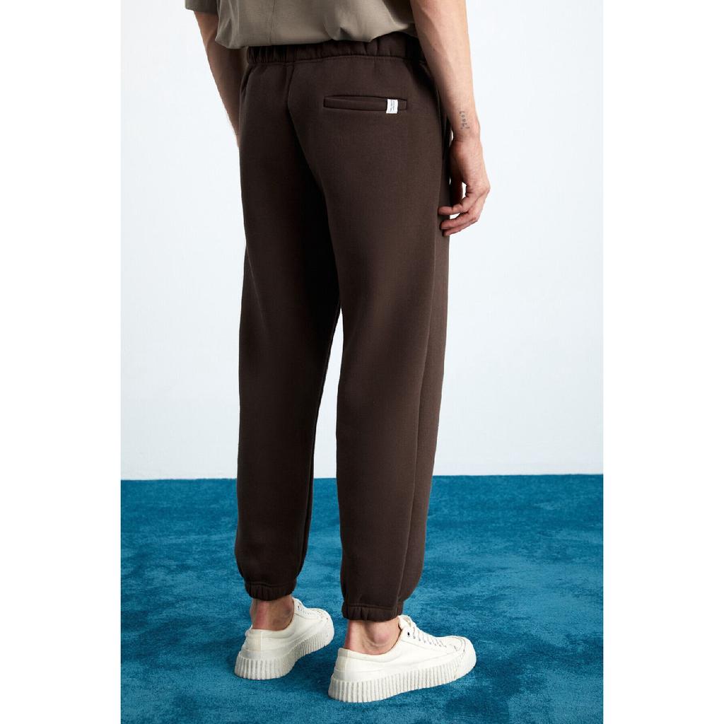 Burnham Men's Organic Fabric Fleece Inside Comfortable Cut Elasticized Jogger Black Sweatpants