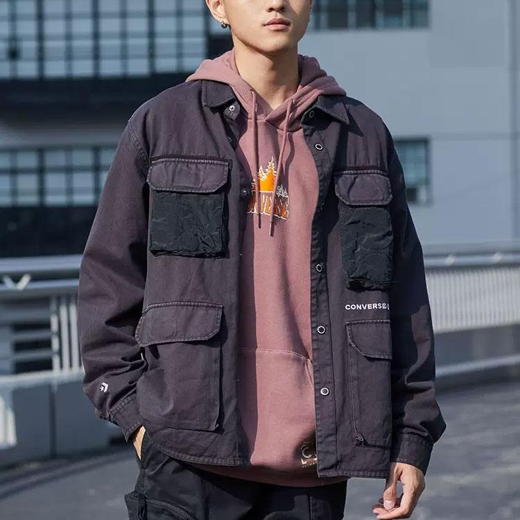 Converse Cozy Utility Woven Shirt Asia Sizing 'Black' Men's 10025053-A03