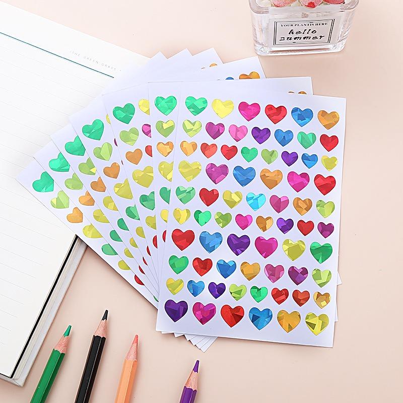 10 листов лазерных наклеек DIY материал звезда сердце круг точка устойчивые к разрыву украшения вечеринка пиньята день рождения фестиваль подарок мальчик девочка ZYF