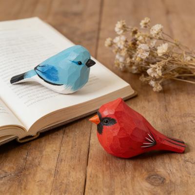 Hand Carved DIY Bird Ornaments, Wooden Crafts, Home and Office Desktop Ornaments, Small Animal Decorations