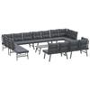 VidaXL Ensemble de bancs de jardin avec coussins 9 pcs noir, ensemble de meubles d’extérieur, ensemble de pique-nique 3283736