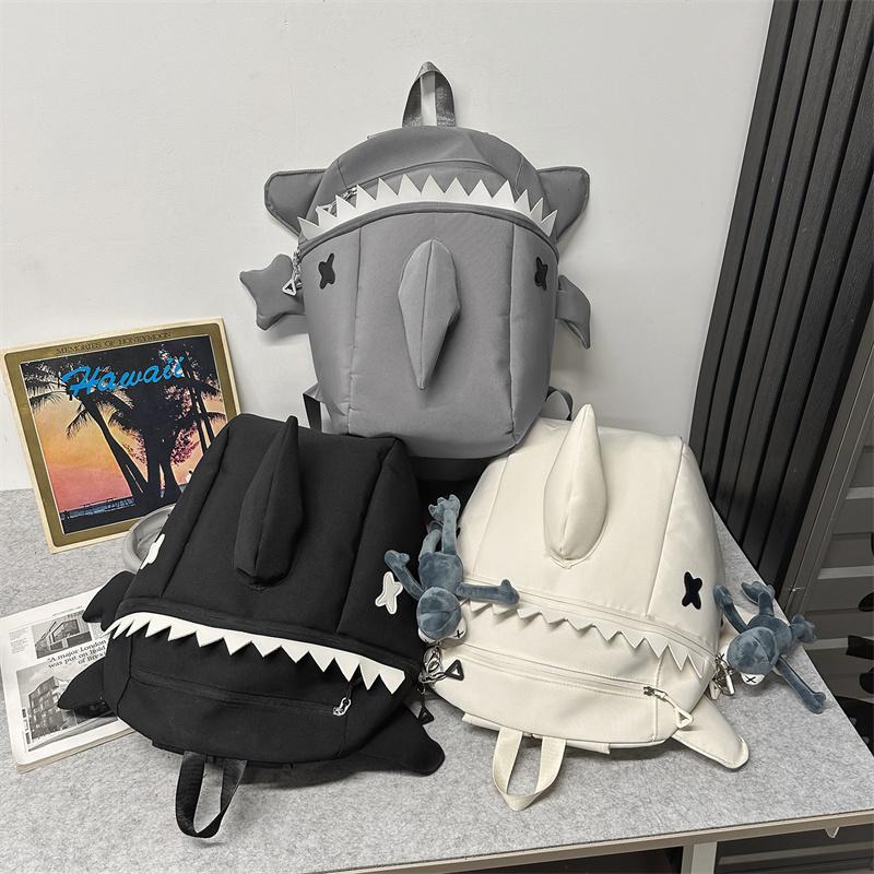 Cute Shark Shape Backpack - Unisex Cartoon Casual Backpack