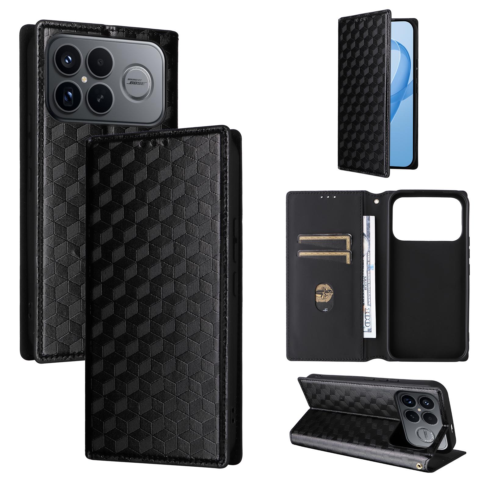 

Чохол-книжка для Xiaomi Poco F8 Ultra, Redmi K90 Pro Max з ПУ шкіри, повний захист корпусу [блокування RFID], чохли для телефонів чорний