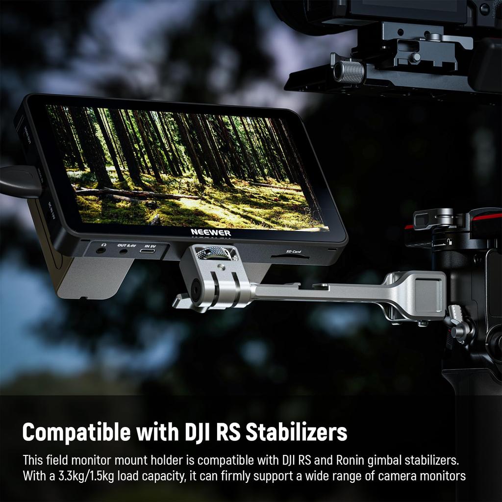 Neewer Camera Monitor Mount for RS NATO Cold and Screw Field Monitor Holder Compatible with RS4 RS RS 3 RS RSC and Gimbals, 360° Rotation, Clamp,