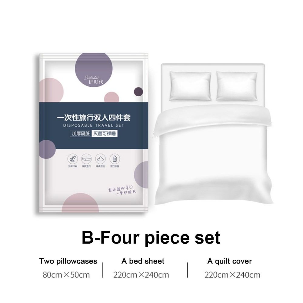 3 / 4-Piece Disposable Bed Sheet Non-Woven Isolation Sheets Sleeping Bag Quilt Cover  Hotel