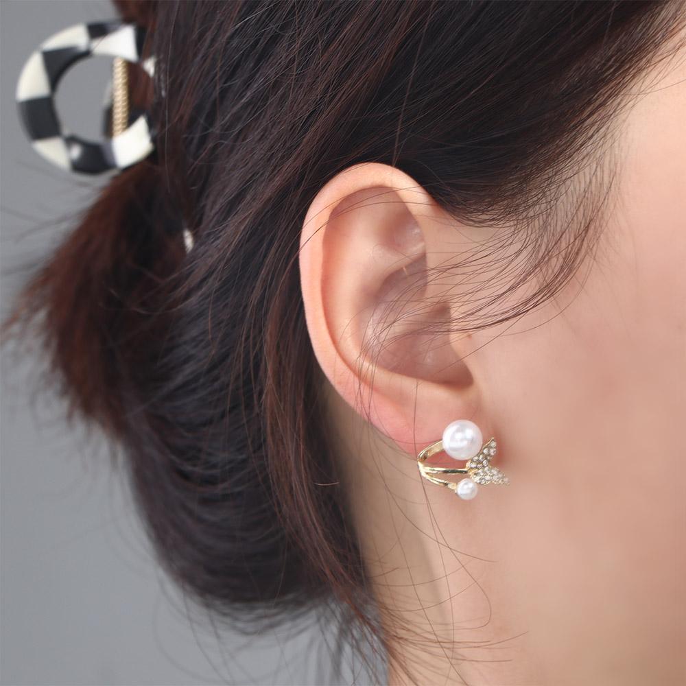 

Zinc Zinc Alloy Small Butterfly Earrings Imitation Pearl Korean Style Earrings Sweet Women Jewelry Weddings