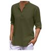 Designer Spring Summer Men's Casual Cotton Linen Color Long Sleeve Shirts Loose Stand Collar Shirts