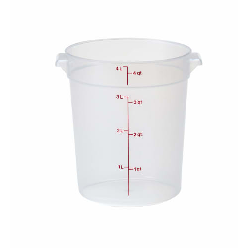 

CAMBRO Round Food Container RFS4PP, Translucent Polypropylene, USA, AHC5603