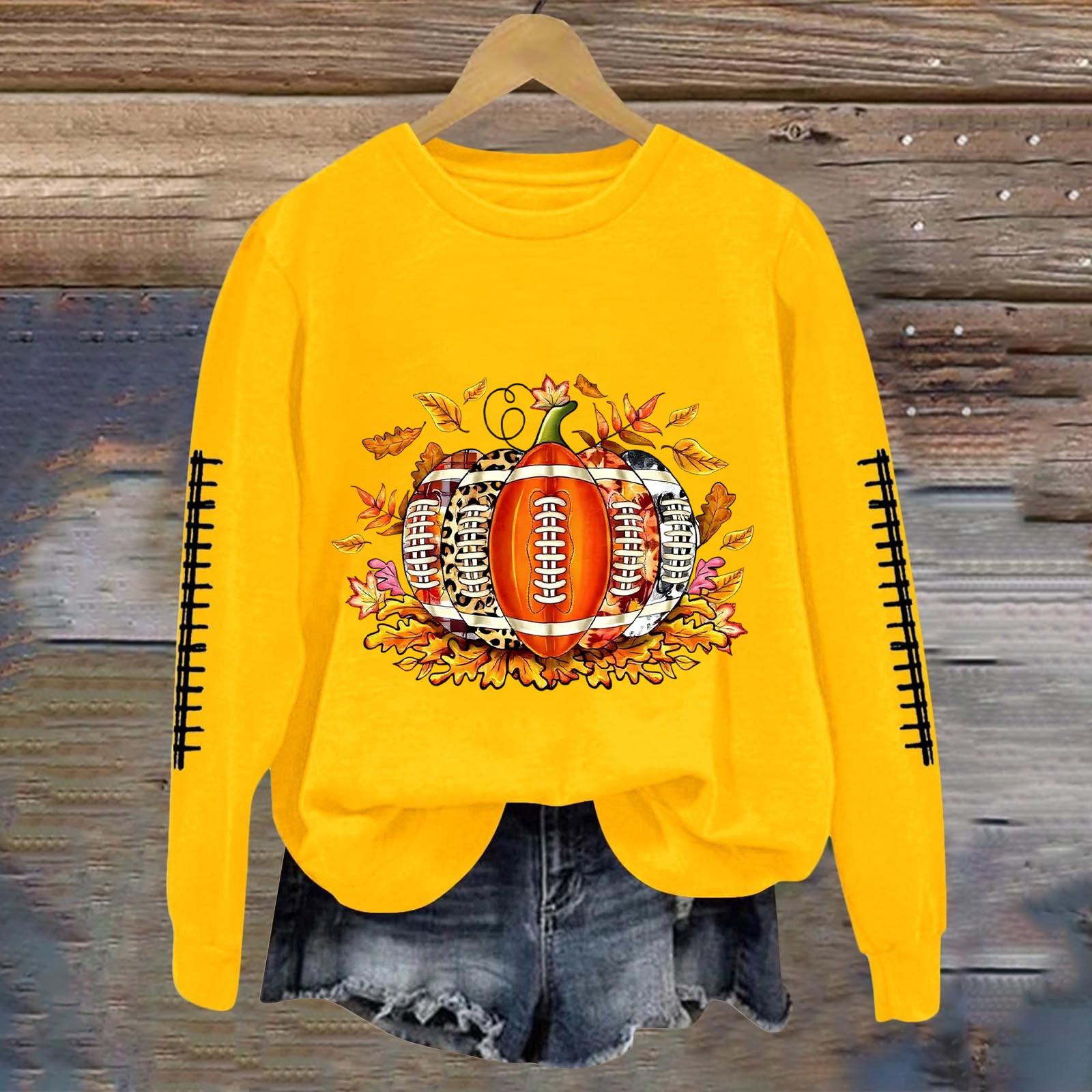 

Женский модный и повседневный пуловер с длинным рукавом и принтом, с круглым вырезом, спортивная одежда, футболка облегающего кроя XL жёлтый