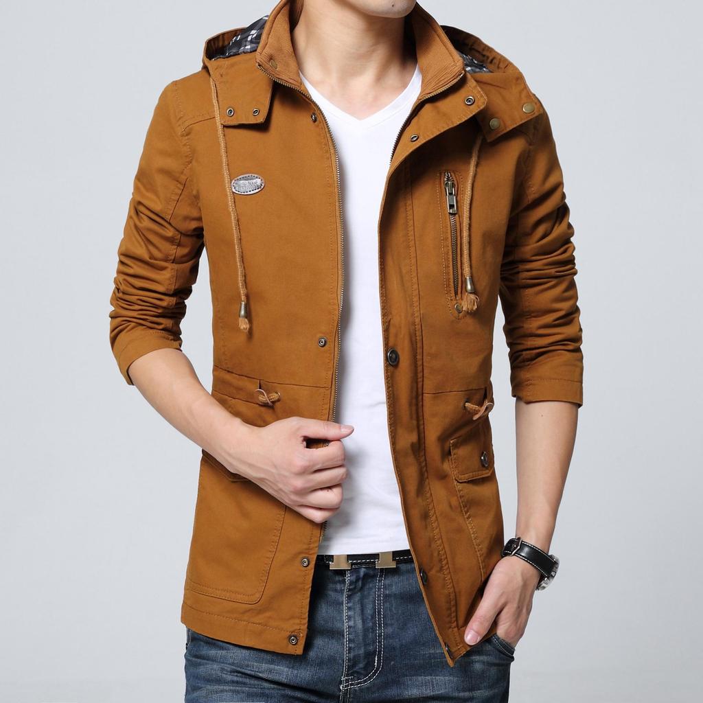 Men's Hooded Pure Cotton Washed Workwear Jacket - Autumn/Winter 2022 Collection