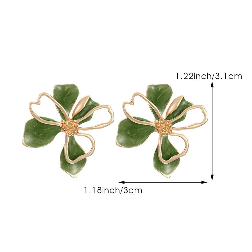 Retro Sweet Fashion Double Layered Flower Petal Earrings For Women